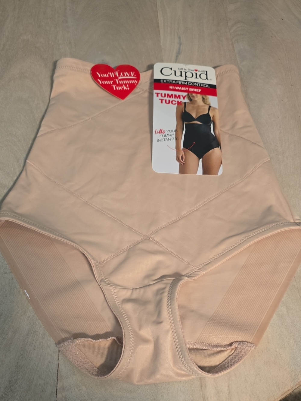 Cupid NWT Extra Firm Control Tummy Tuck High-Waist Shaping Brief Medium Beige